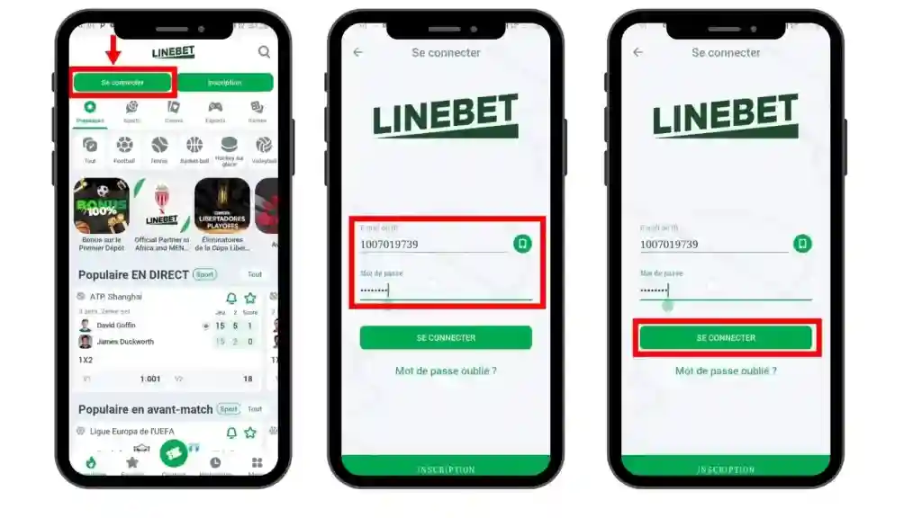 Page de téléchargement de l'app Linebet présentant les options d'installation APK Android et PWA iOS