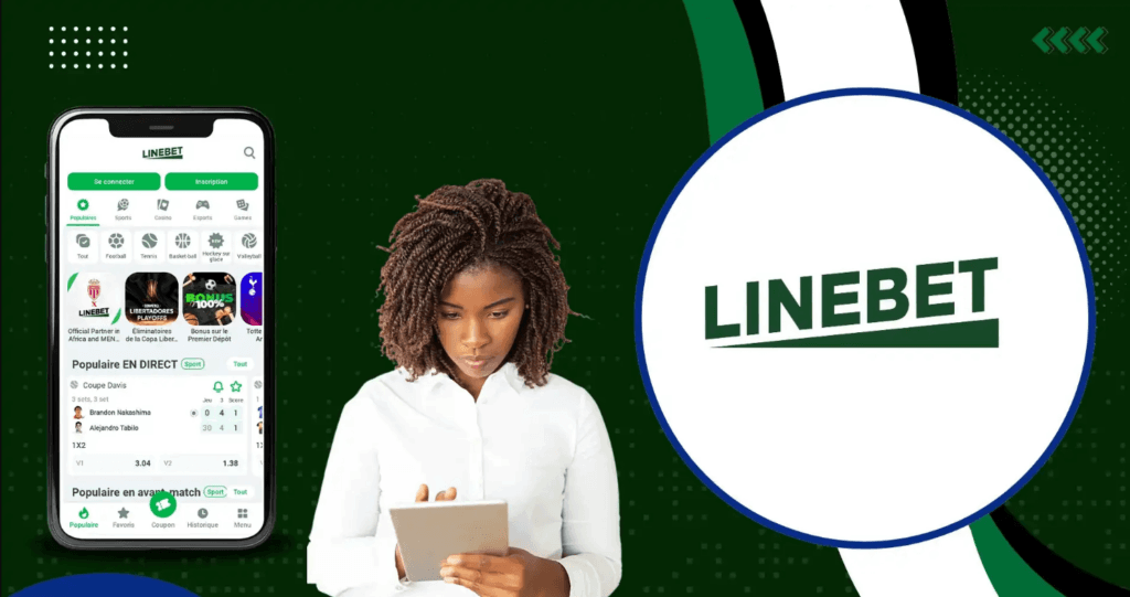 Guide d'installation de l'application Linebet montrant les étapes d'installation APK Android et PWA iOS côte à côte